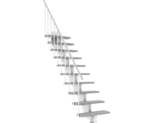 Außentreppe Pertura Petros mit Geländer 10 Stufen Trimax 80 cm grau