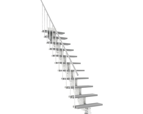 Außentreppe Pertura Petros mit Geländer 11 Stufen Trimax 80 cm grau