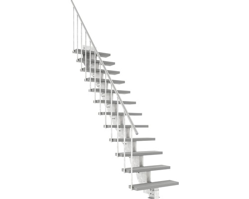 Außentreppe Pertura Petros mit Geländer 12 Stufen Trimax 80 cm grau