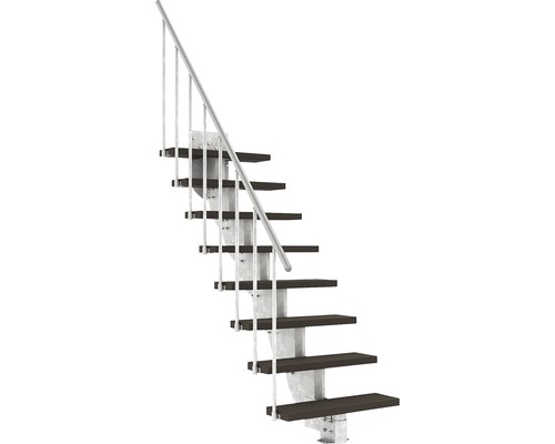 Außentreppe Pertura Petros mit Geländer 8 Stufen Trimax 80 cm dunkelbraun
