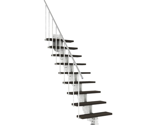 Außentreppe Pertura Petros mit Geländer 9 Stufen Trimax 80 cm dunkelbraun