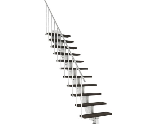Außentreppe Pertura Petros mit Geländer 11 Stufen Trimax 80 cm dunkelbraun