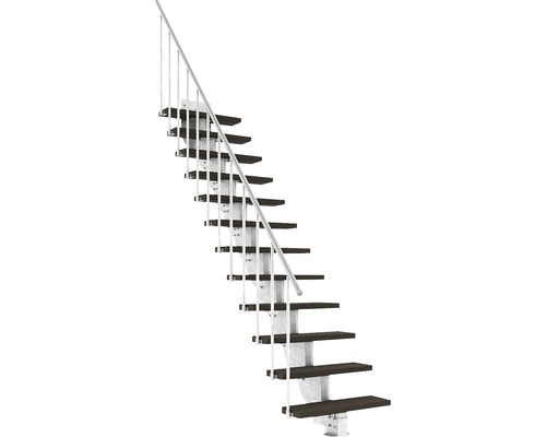 Außentreppe Pertura Petros mit Geländer 12 Stufen Trimax 80 cm dunkelbraun