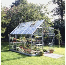 Gewächshaus Halls Magnum 108 8,3 m² Blankglas 3 mm 257x322 cm Aluminium
