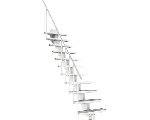 Außentreppe Pertura Petros mit Geländer 11 Stufen 80 cm Gitterrost