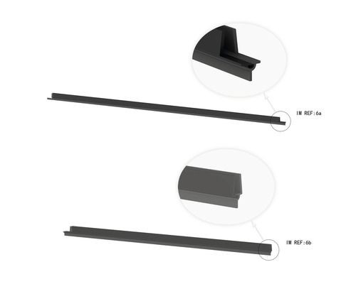 Ersatzdichtung form&style horizontal für Badewannenfaltwand schwarz