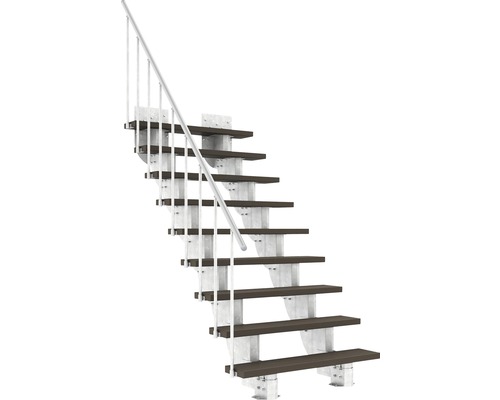 Außentreppe Pertura Petros mit Geländer 9 Stufen Trimax 120 cm dunkelbraun