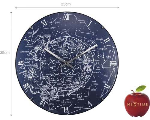Wanduhr mit Sternbildern, Durchmesser 35 cm