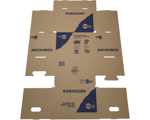 Ungefaltete Archivbox aus Karton