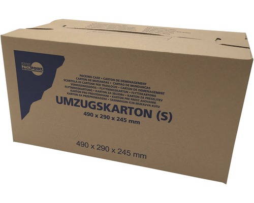Umzugskarton aus Karton mit den Maßen 490 x 290 x 245 Millimeter