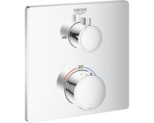 Unterputz Thermostat-Badewannenarmatur Grohe Grohtherm 24080000 chrom glänzend Grohe Logo Thermostatarmatur für Dusche und Bad