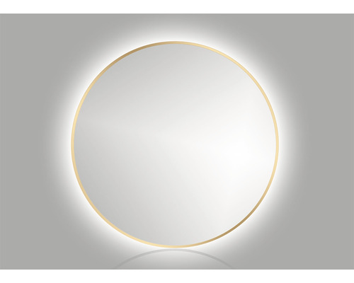 LED-Lichtspiegel Cordia ROUND LINE rund 60x60 cm mit Alurahmen gold