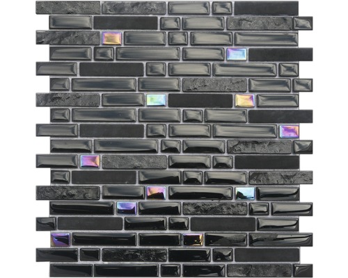 Glasmosaik Rainbow 31,6x30,6 cm schwarz