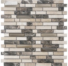 Mosaikfliese aus Travertin, Marmor und Glas