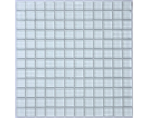 Glasmosaik 30,0x30,0 cm weiß uni