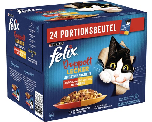 Katzenfutter nass Felix SGWEA Fleisch Multipack 1 Pack 24x85 g