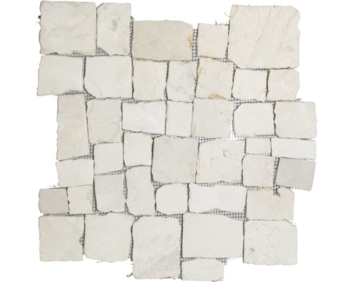 Natursteinmosaik Marmor Murcino 30,0x30,0 cm beige Mosaikfliese aus Naturstein auf einem Netz