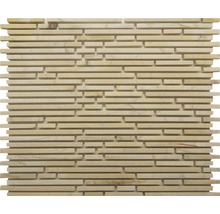 Mosaikfliese aus Naturstein mit horizontalen Streifen