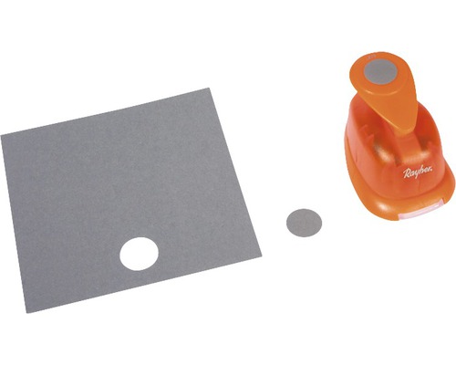 Papierstanzer mit Papier und ausgestanztem Kreis