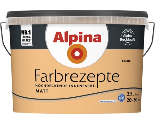 Alpina Farbrezepte Innenfarbe Matt Biscotti im 2,5 Liter Eimer