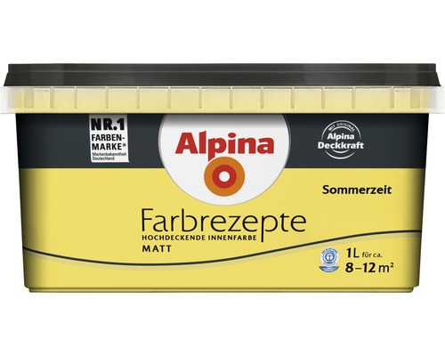 Alpina Farbrezepte Innenfarbe Sommerzeit im Eimer
