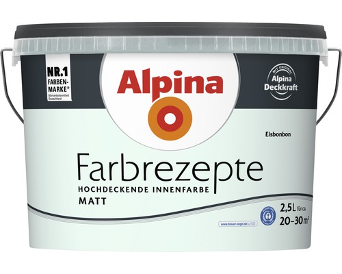 Alpina Farbrezepte Eisbonbon, hochdeckende Innenfarbe, 2,5 Liter