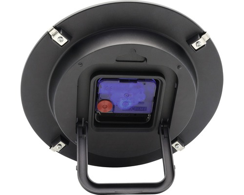 Rückansicht einer Tischuhr mit Standfuß