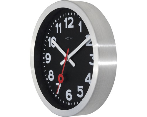 Nextime Wanduhr mit Metallrahmen und Ziffernblatt