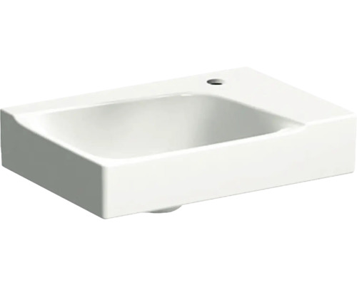 GEBERIT Handwaschbecken Xeno² 40 cm weiß mit KeraTect® Spezialglasur Hahnloch rechts 500529011-0