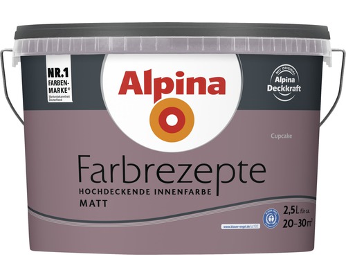 Alpina Farbenrezept Cupcake Innenfarbe im Eimer mit 2,5 Liter Inhalt