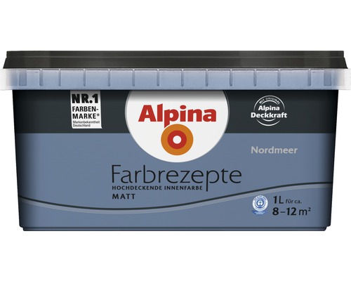 Alpina Farbrezepte Nordmeer, hochdeckende matte Innenfarbe, 1 Liter