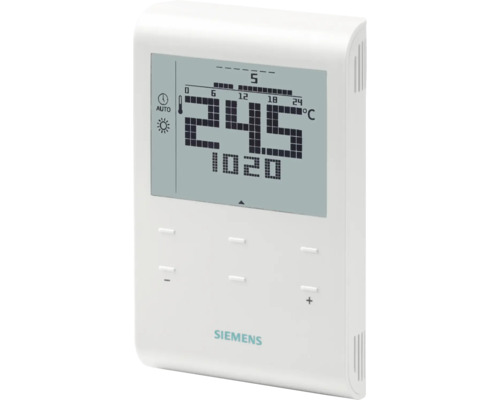 Raumtemperaturregler Siemens RDE100.1 mit Auto-Zeitschaltprogramm und LCD-Anzeige Siemens Raumthermostat mit digitaler Anzeige