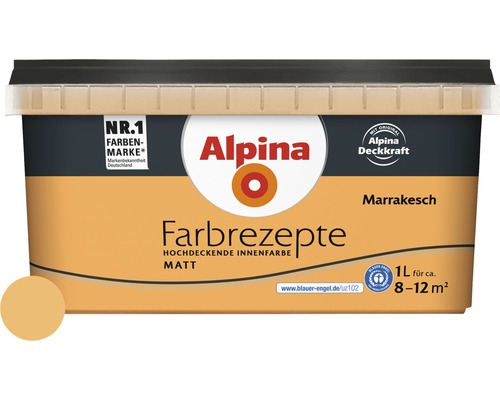 Alpina Wandfarbe Farbrezepte Marrakesch 1 L Eimer Alpina Farbrezepte hochdeckende Innenfarbe Matt Marrakesch