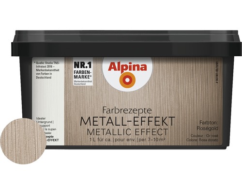 Alpina Wandfarbe Metall-Effekt Roségold 1 L