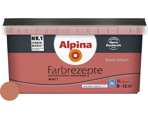 Alpina Wandfarbe Farbrezepte Roter Ahorn 1 L Alpina Farbrezepte Innenfarbe, Roter Ahorn, 1 Liter