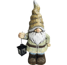 Gartenfigur Dekofigur Lafiora Gnom mit Laterne 29 x 22,5 x 55 cm grün