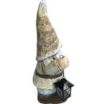 Gartenfigur Dekofigur Lafiora Gnom mit Laterne 29 x 22,5 x 55 cm grün