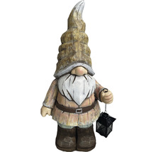 Gartenfigur Dekofigur Lafiora Gnom mit Lantern 31,5 x 23 x 56,5 cm rosa