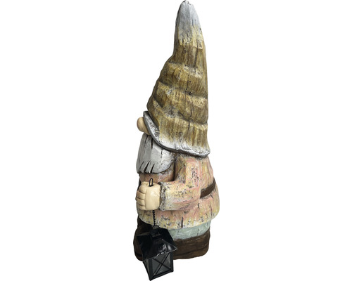 Gartenzwerg aus Holz mit Laterne