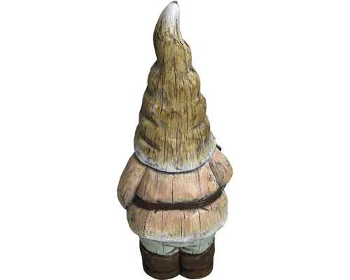 Gartenzwerg aus Holz, Rückenansicht