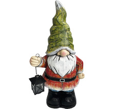 Gartenfigur Dekofigur Lafiora Gnom mit Laterne 29 x 22,5 x 55 cm rot