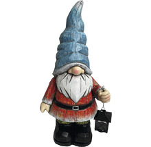 Gartenfigur Dekofigur Lafiora Gnom mit Laterne 31,5 x 23 x 56,5 cm rot