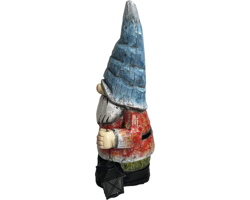 Gartenzwergfigur aus Kunststein mit Laterne