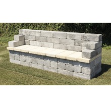 Gartenbank Flairstone 3-Sitzer Beton 60x78x216 cm grau-thumb-1