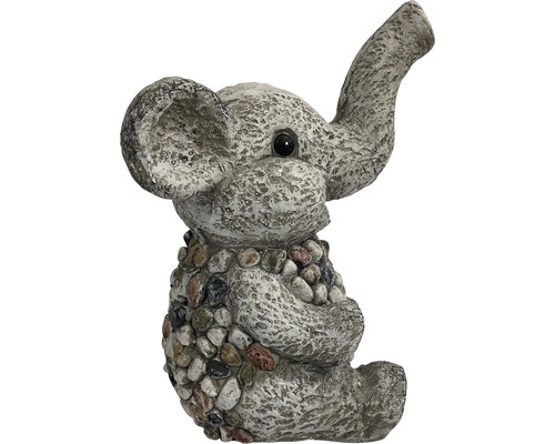 Dekofigur Elefant aus Stein mit Steinen besetzt