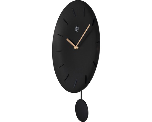 Schwarze Pendeluhr mit schlichtem Design