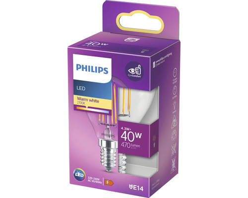 Philips LED-Lampe, warmweiß, 40 Watt, E14 Sockel