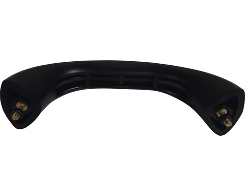 Schwarzer Kunststoffgriff mit Befestigungsschrauben für die Montage