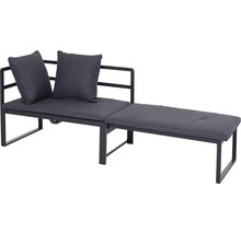 Gartenlounge mit Fußteil und Kissen