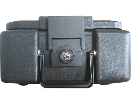 Schwarze Geldkassette mit Schloss